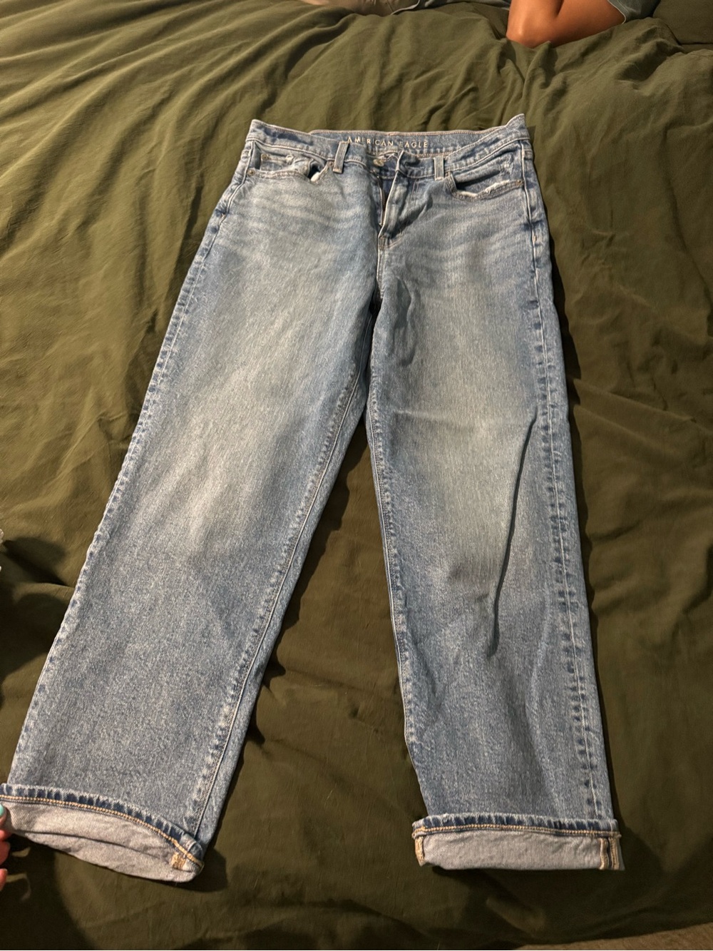 American Eagle Super High Rise Ankle Straight Jeans